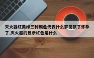 灭火器红黄绿三种颜色代表什么梦见孩子怀孕了,灭火器的显示红色是什么