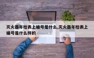 灭火器年检表上编号是什么,灭火器年检表上编号是什么样的