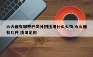 灭火器有哪些种类分别适用什么火情,灭火器有几种 适用范围