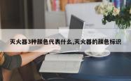 灭火器3种颜色代表什么,灭火器的颜色标识