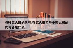 各种灭火器的代号,在灭火器型号中灭火器的代号各是什么