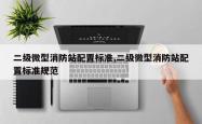 二级微型消防站配置标准,二级微型消防站配置标准规范